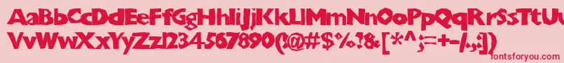 Chunkoblocko Font – Red Fonts on Pink Background