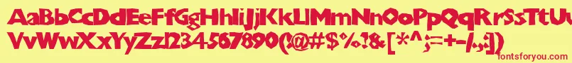 Chunkoblocko Font – Red Fonts on Yellow Background