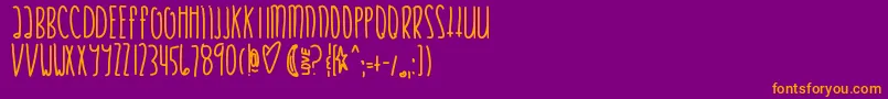 Подробнее о шрифте Justifymylove Шрифт Justifymylove – оранжевые шрифты на фиолетовом фоне