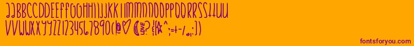 Шрифт Justifymylove – фиолетовые шрифты на оранжевом фоне