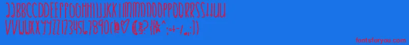 Justifymylove Font – Red Fonts on Blue Background