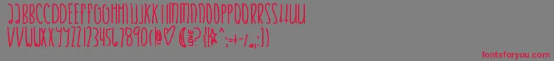 Justifymylove Font – Red Fonts on Gray Background