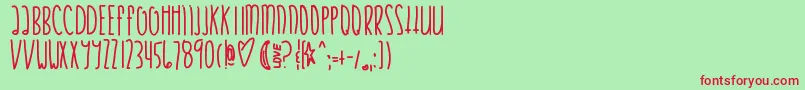 Justifymylove Font – Red Fonts on Green Background