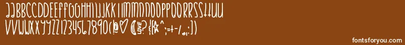 フォントJustifymylove – 茶色の背景に白い文字