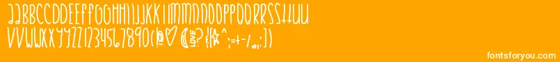 Justifymylove Font – White Fonts on Orange Background