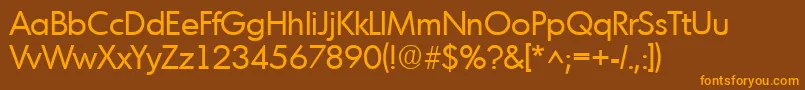 MontrealRegular Font – Orange Fonts on Brown Background