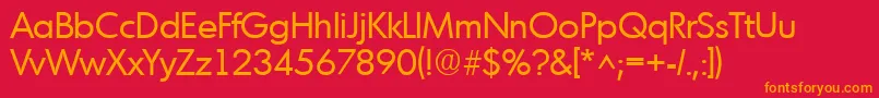 MontrealRegular Font – Orange Fonts on Red Background
