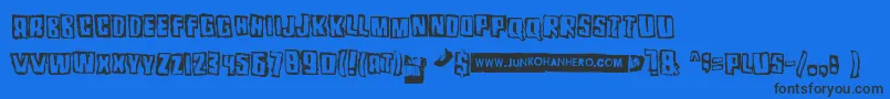 フォントPozofour – 黒い文字の青い背景