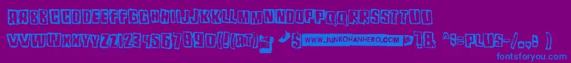 Шрифт Pozofour – синие шрифты на фиолетовом фоне