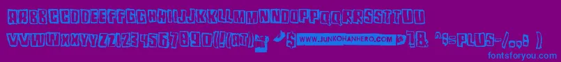 Pozofour Font – Blue Fonts on Purple Background