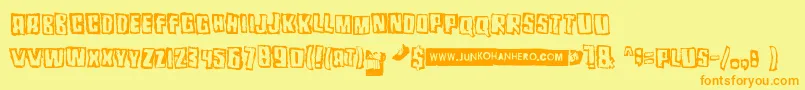 Pozofour Font – Orange Fonts on Yellow Background