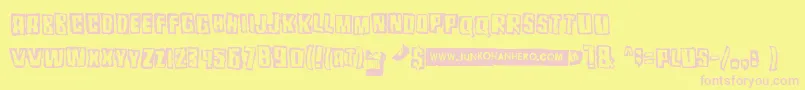 フォントPozofour – ピンクのフォント、黄色の背景