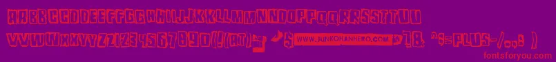 Pozofour Font – Red Fonts on Purple Background