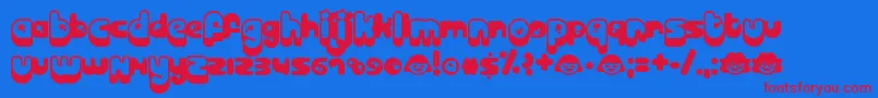 Billo Font – Red Fonts on Blue Background