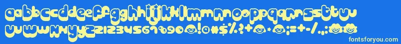 Billo Font – Yellow Fonts on Blue Background