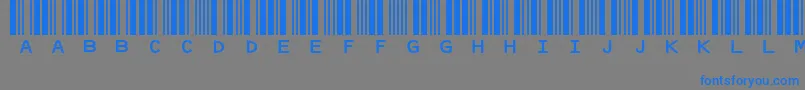 フォントIdautomationhc39mFreeVersion – 灰色の背景に青い文字