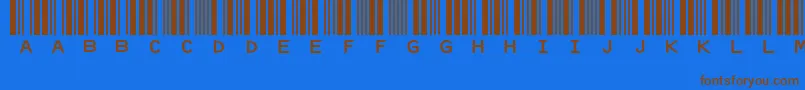 Idautomationhc39mFreeVersion Font – Brown Fonts on Blue Background