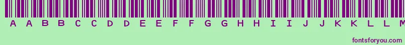 Idautomationhc39mFreeVersion-Schriftart – Violette Schriften auf grünem Hintergrund