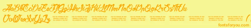 AmericaAndStars Font – Orange Fonts on Yellow Background