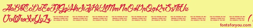 AmericaAndStars Font – Red Fonts on Yellow Background