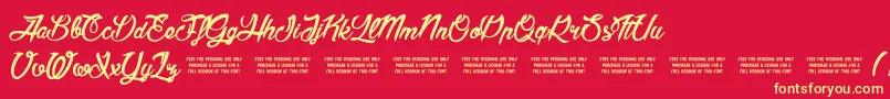 AmericaAndStars Font – Yellow Fonts on Red Background