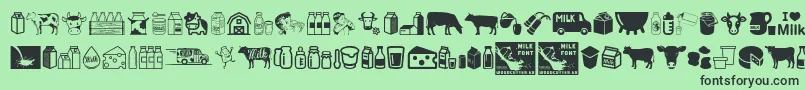 Milk Font – Black Fonts on Green Background