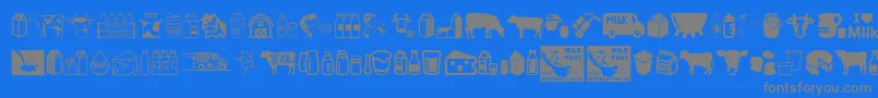 フォントMilk – 青い背景に灰色の文字