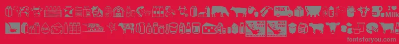 Milk Font – Gray Fonts on Red Background
