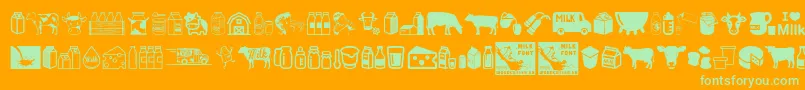Milk Font – Green Fonts on Orange Background