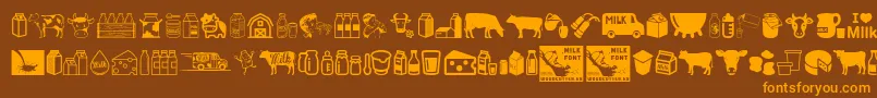 Milk Font – Orange Fonts on Brown Background