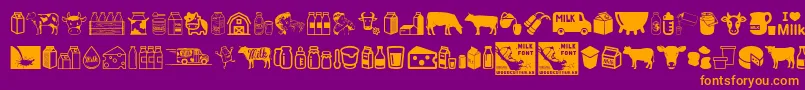 Подробнее о шрифте Milk Шрифт Milk – оранжевые шрифты на фиолетовом фоне