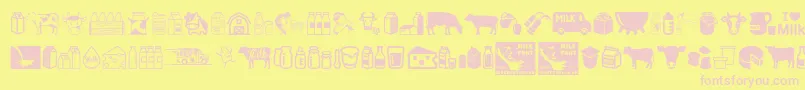 Milk Font – Pink Fonts on Yellow Background