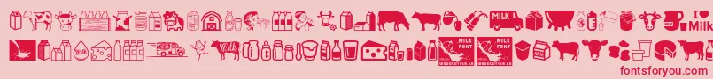 Milk Font – Red Fonts on Pink Background