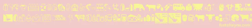 Milk Font – Yellow Fonts on Pink Background