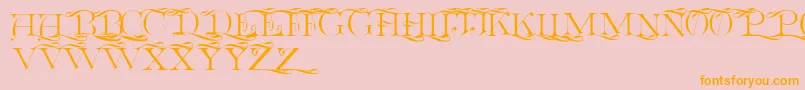 Euclidcp Font – Orange Fonts on Pink Background