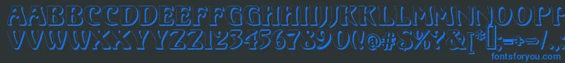 VoluteShadow Font – Blue Fonts on Black Background