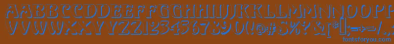VoluteShadow Font – Blue Fonts on Brown Background