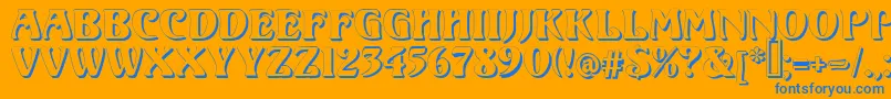 More about VoluteShadow Font VoluteShadow Font – Blue Fonts on Orange Background
