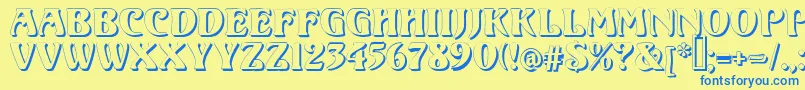 VoluteShadow Font – Blue Fonts on Yellow Background