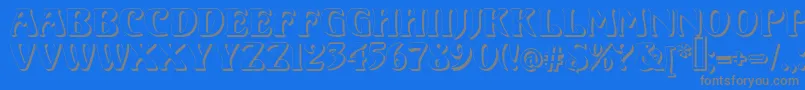 VoluteShadow Font – Gray Fonts on Blue Background