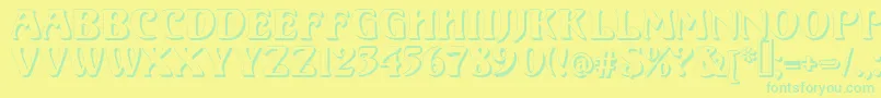 VoluteShadow Font – Green Fonts on Yellow Background