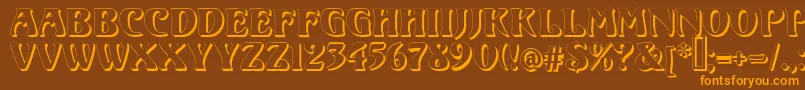 VoluteShadow Font – Orange Fonts on Brown Background