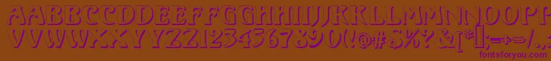 フォントVoluteShadow – 紫色のフォント、茶色の背景