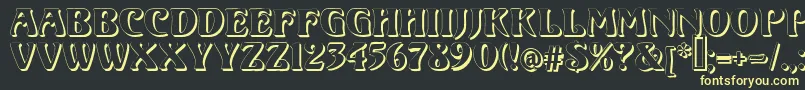 VoluteShadow-Schriftart – Gelbe Schriften auf schwarzem Hintergrund