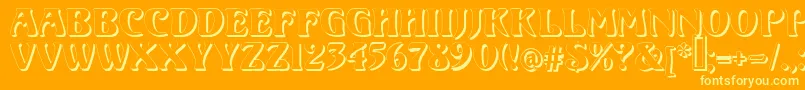 VoluteShadow Font – Yellow Fonts on Orange Background