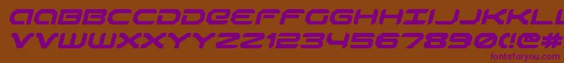 RobotaurExpandedItalic Font – Purple Fonts on Brown Background