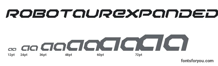 RobotaurExpandedItalic Font Sizes