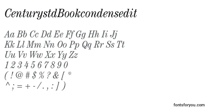Czcionka CenturystdBookcondensedit – alfabet, cyfry, specjalne znaki