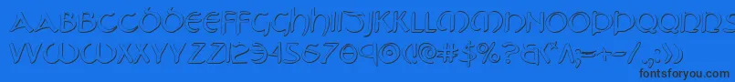 TristramShadow-Schriftart – Schwarze Schriften auf blauem Hintergrund