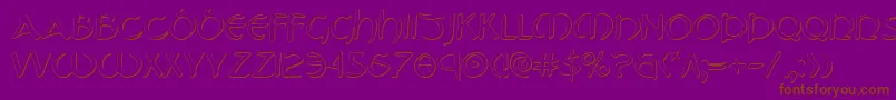 TristramShadow-Schriftart – Braune Schriften auf violettem Hintergrund